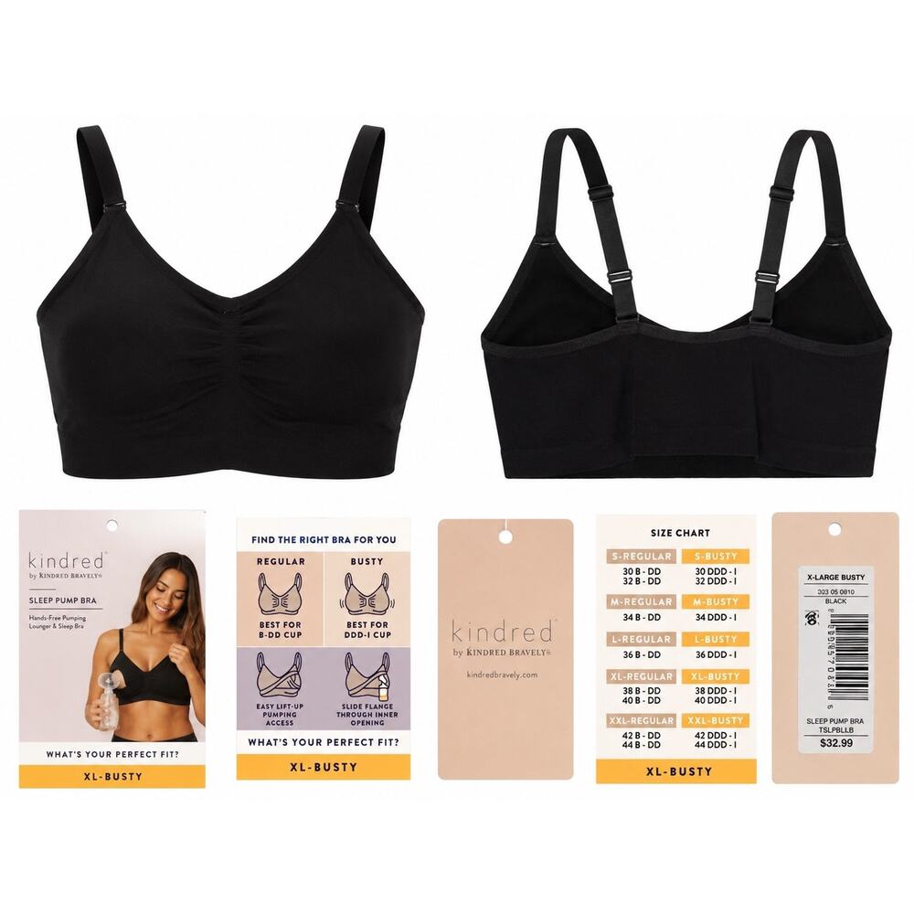 Kindred Bravely Hands-Free Pumping & Nursing Bra XL Busty DDD Cup Maternity NWT